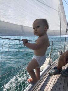 A baby on the boat