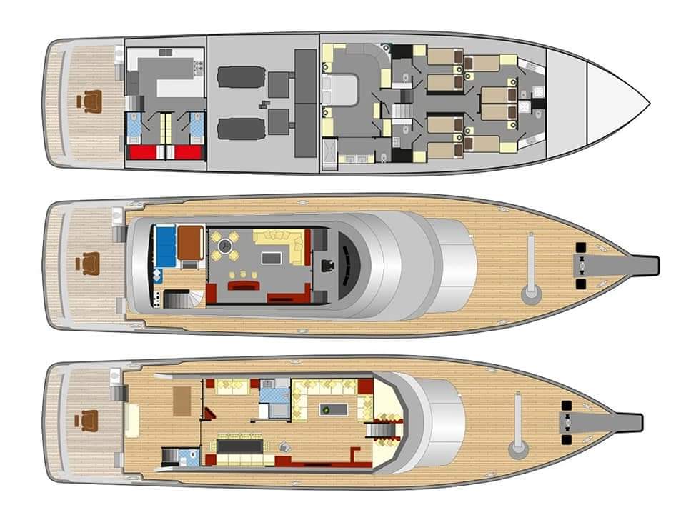 A layout for the yacht’s interior